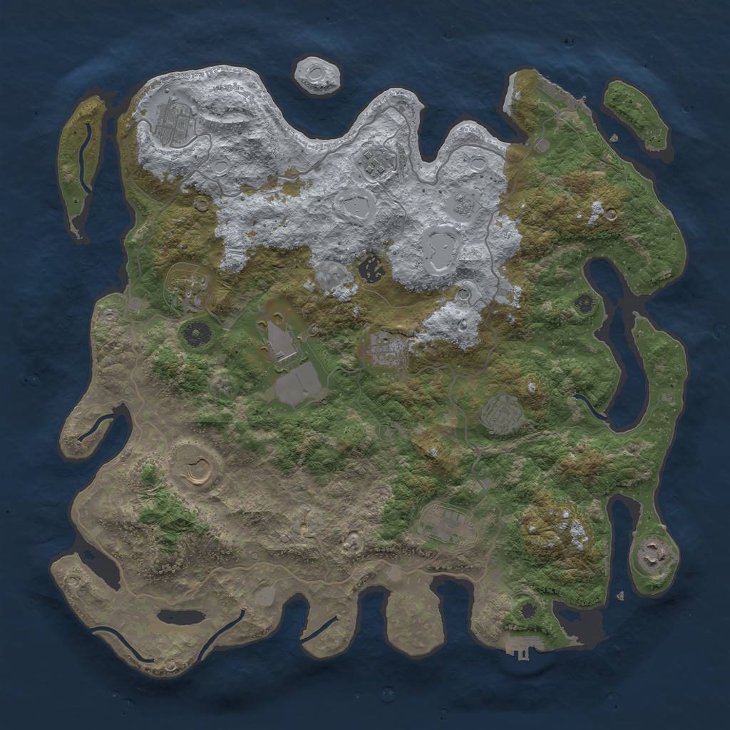 Rust Map: Procedural Map, Size: 4200, Seed: 530, 17 Monuments
