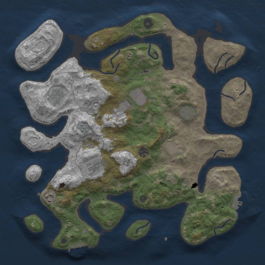 Rust Map: Procedural Map, Size: 4000, Seed: 59678211, 16 Monuments
