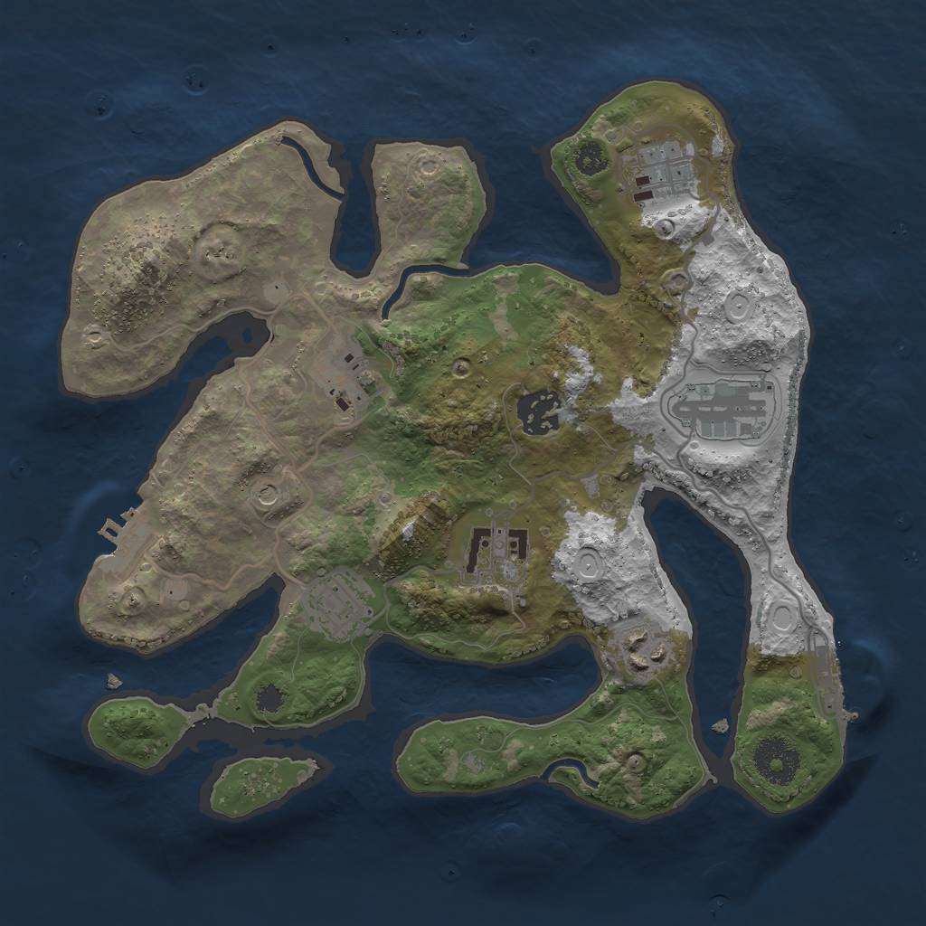 Rust Map: Procedural Map, Size: 3000, Seed: 1968044320, 15 Monuments