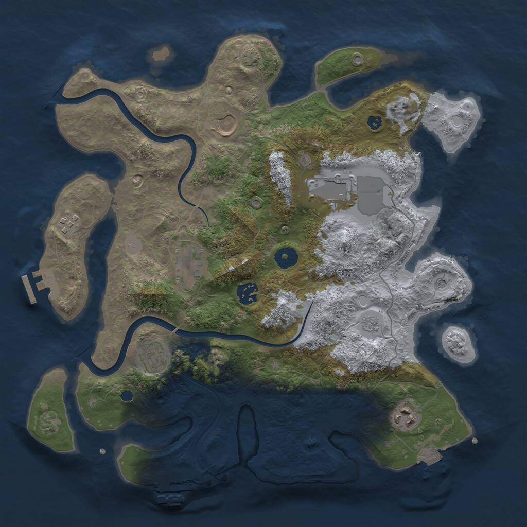 Rust Map: Procedural Map, Size: 3600, Seed: 7991419, 13 Monuments