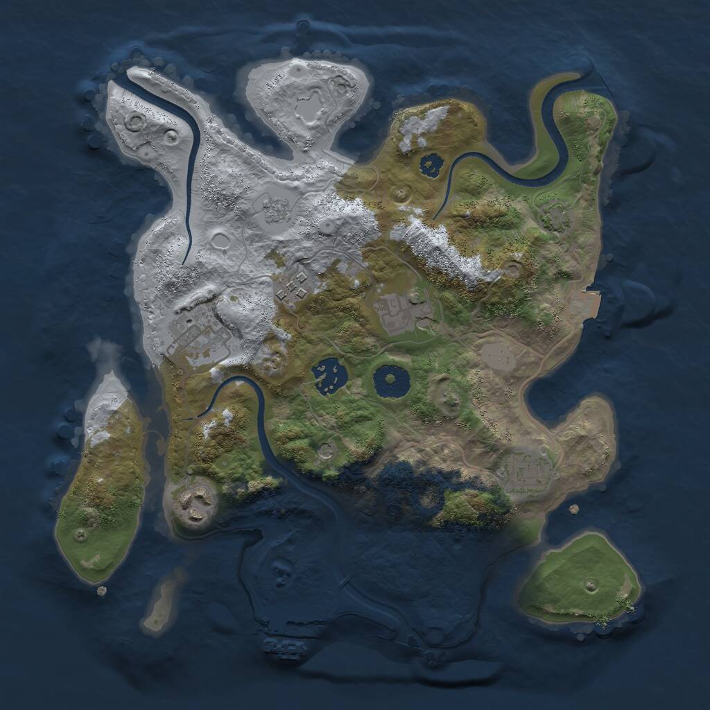 Rust Map: Procedural Map, Size: 3000, Seed: 307385, 11 Monuments