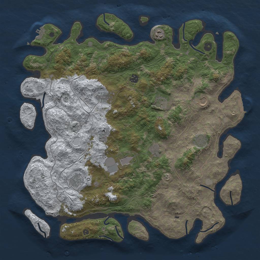 Rust Map: Procedural Map, Size: 4500, Seed: 1501181778, 19 Monuments