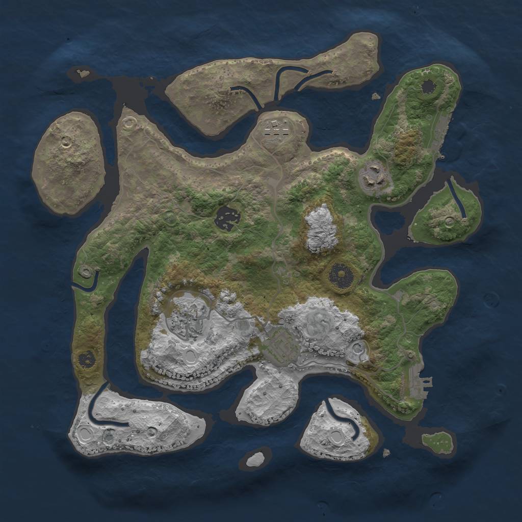Rust Map: Procedural Map, Size: 3200, Seed: 18484, 13 Monuments
