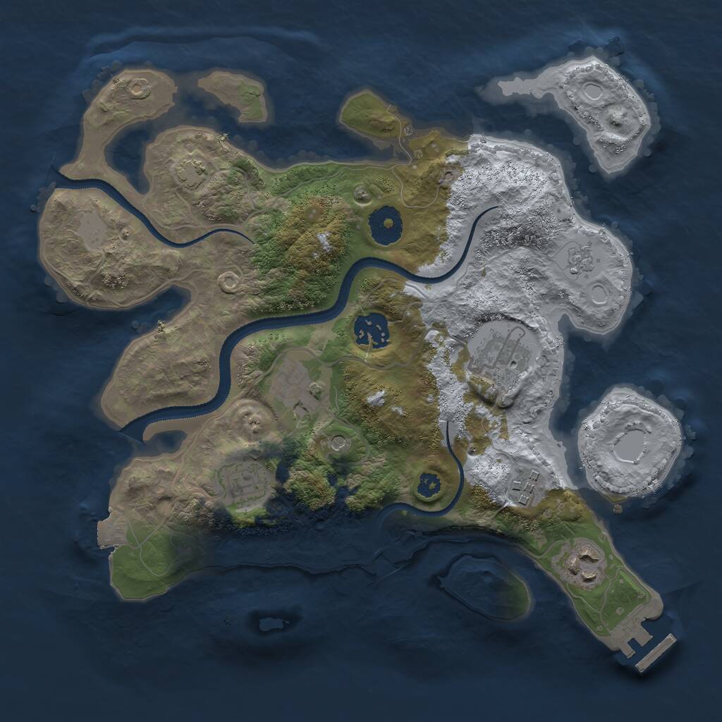Rust Map: Procedural Map, Size: 3000, Seed: 850050, 11 Monuments