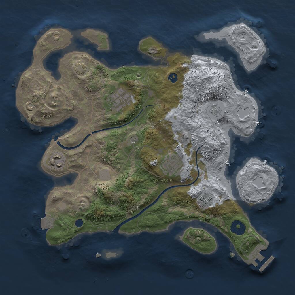 Rust Map: Procedural Map, Size: 3000, Seed: 850050, 9 Monuments