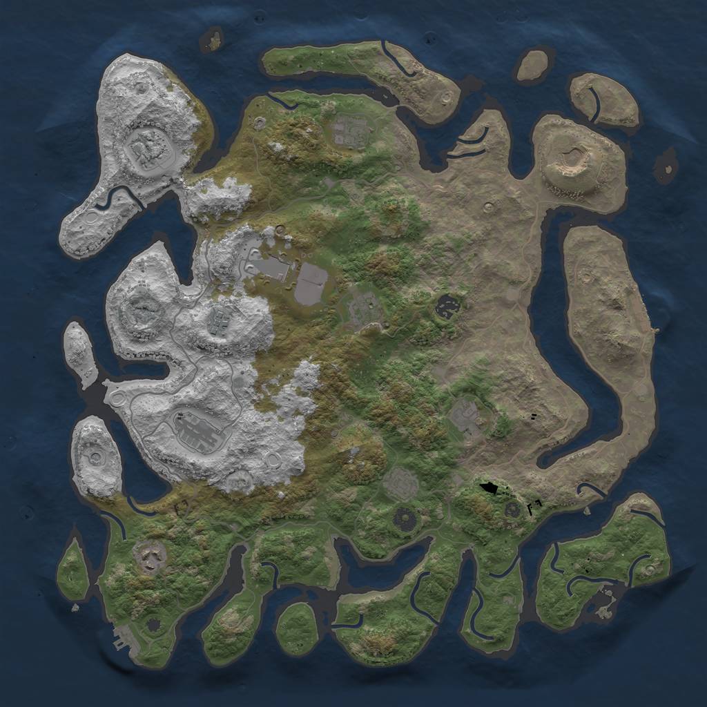 Rust Map: Procedural Map, Size: 4500, Seed: 189264, 19 Monuments
