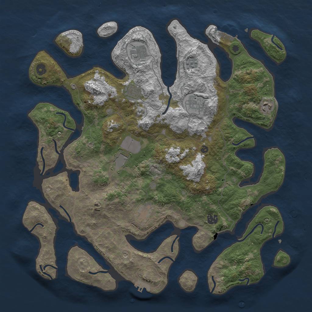 Rust Map: Procedural Map, Size: 4250, Seed: 969870963, 16 Monuments