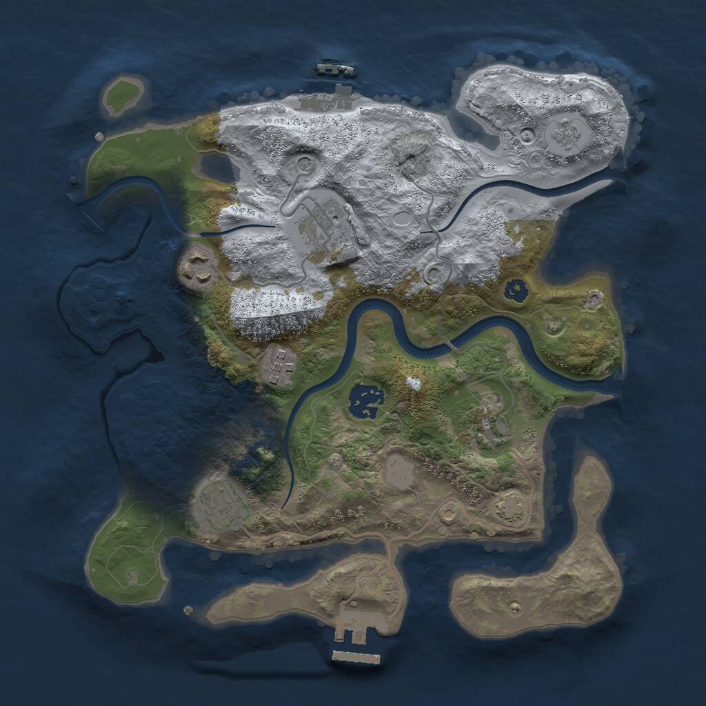 Rust Map: Procedural Map, Size: 3000, Seed: 1498162699, 12 Monuments