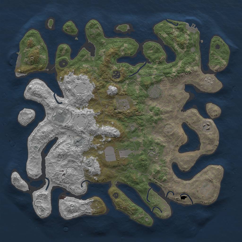 Rust Map: Procedural Map, Size: 4250, Seed: 68045961, 17 Monuments