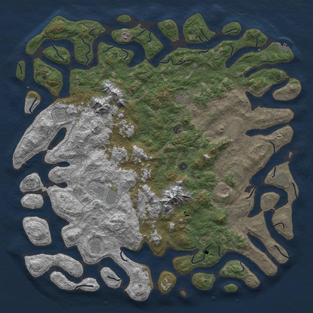 Rust Map: Procedural Map, Size: 6000, Seed: 17753025, 19 Monuments
