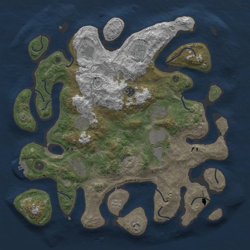 Rust Map: Procedural Map, Size: 4000, Seed: 1295965689, 16 Monuments