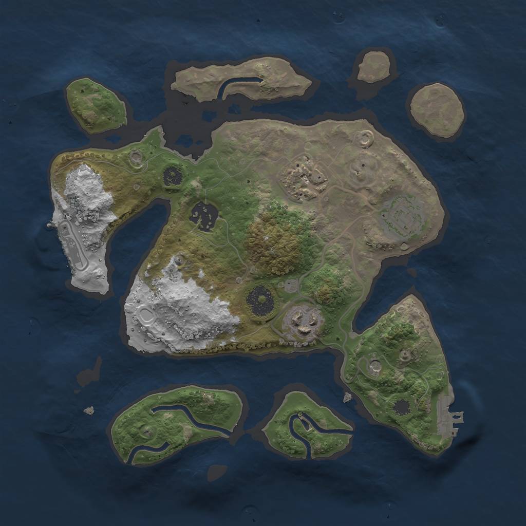Rust Map: Procedural Map, Size: 2796, Seed: 110, 12 Monuments