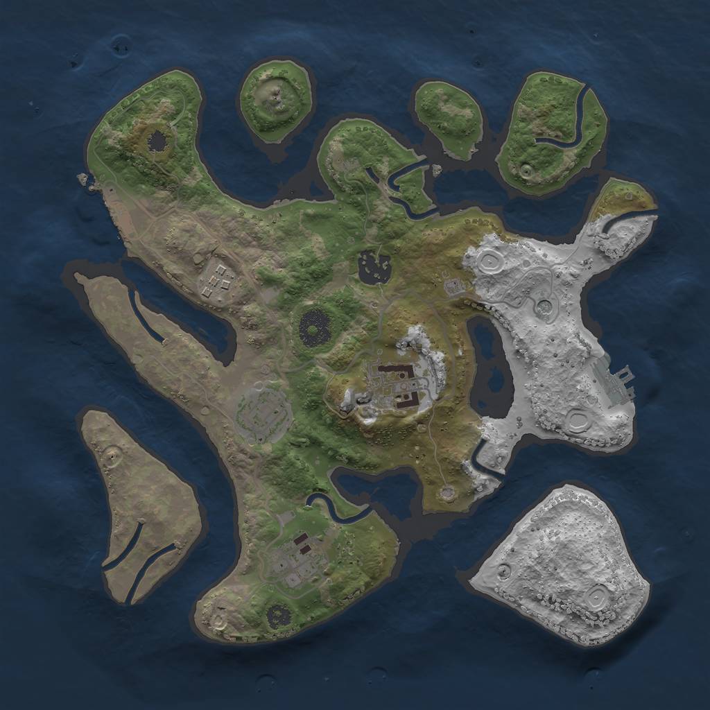 Rust Map: Procedural Map, Size: 3000, Seed: 561711179, 13 Monuments