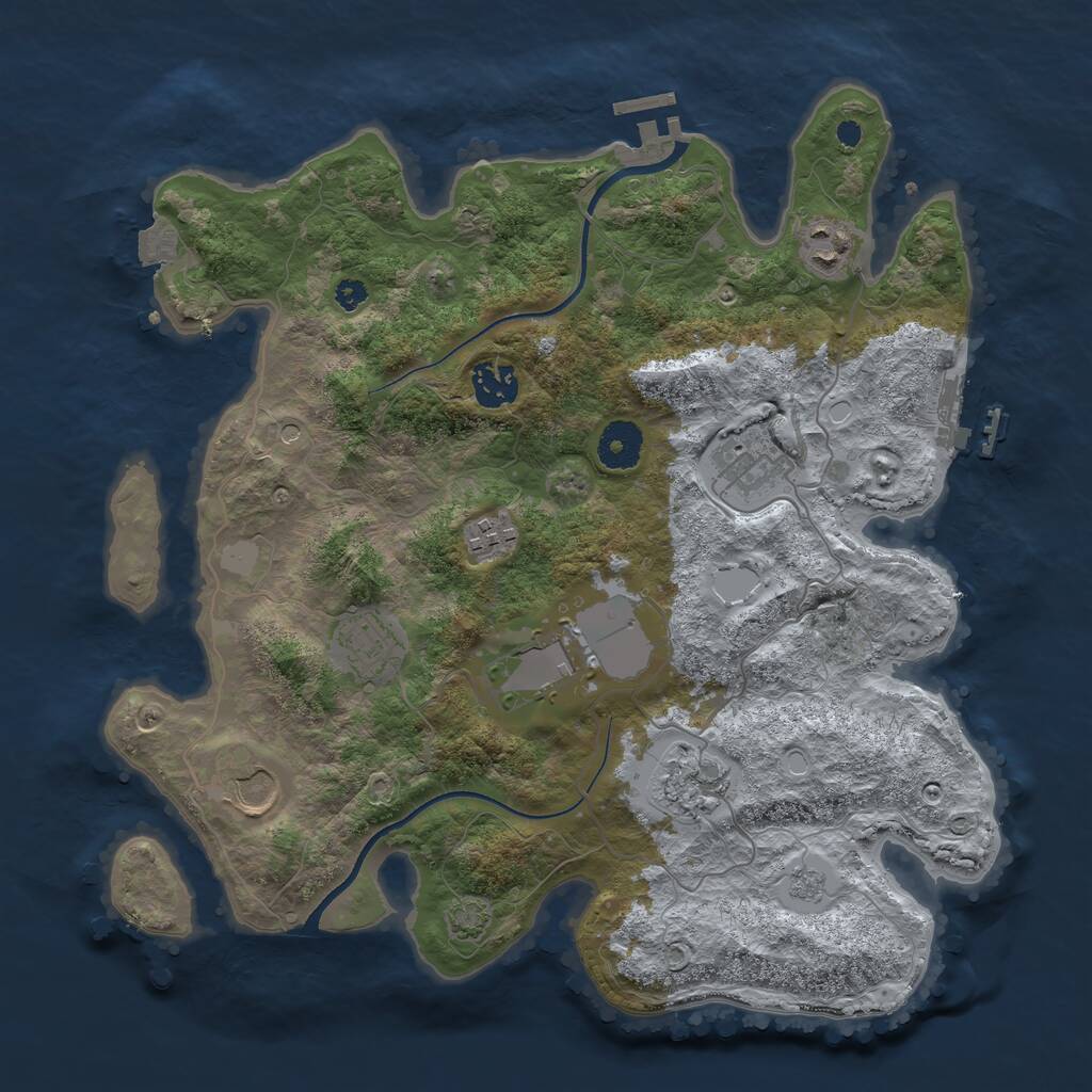 Rust Map: Procedural Map, Size: 3500, Seed: 1557306454, 14 Monuments