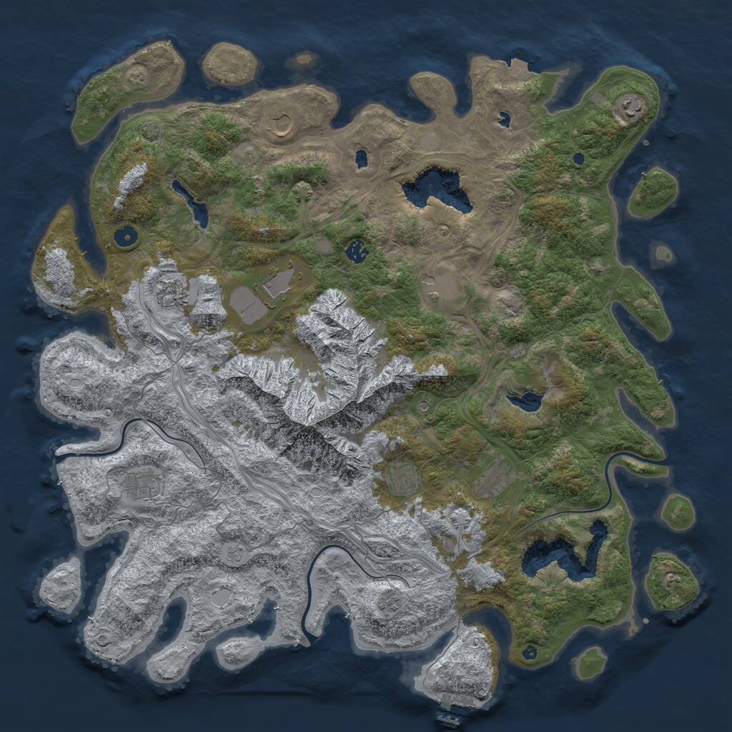 Rust Map: Procedural Map, Size: 5000, Seed: 1771654, 15 Monuments
