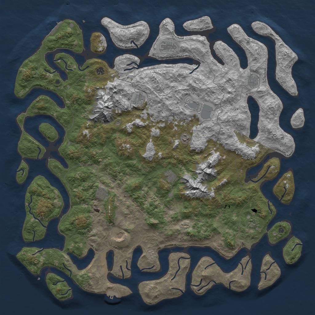 Rust Map: Procedural Map, Size: 6000, Seed: 13829, 19 Monuments