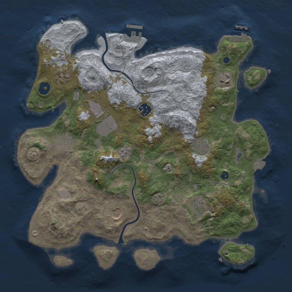 Rust Map: Procedural Map, Size: 3650, Seed: 1196786332, 15 Monuments