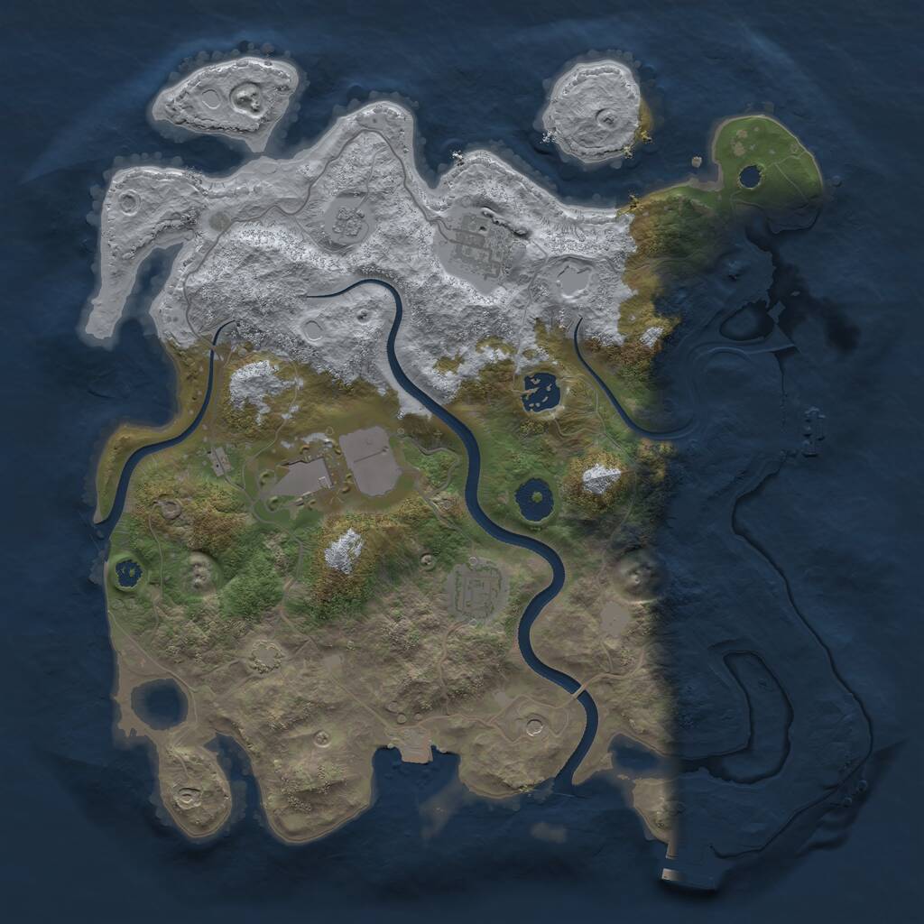 Rust Map: Procedural Map, Size: 3500, Seed: 325467234, 10 Monuments