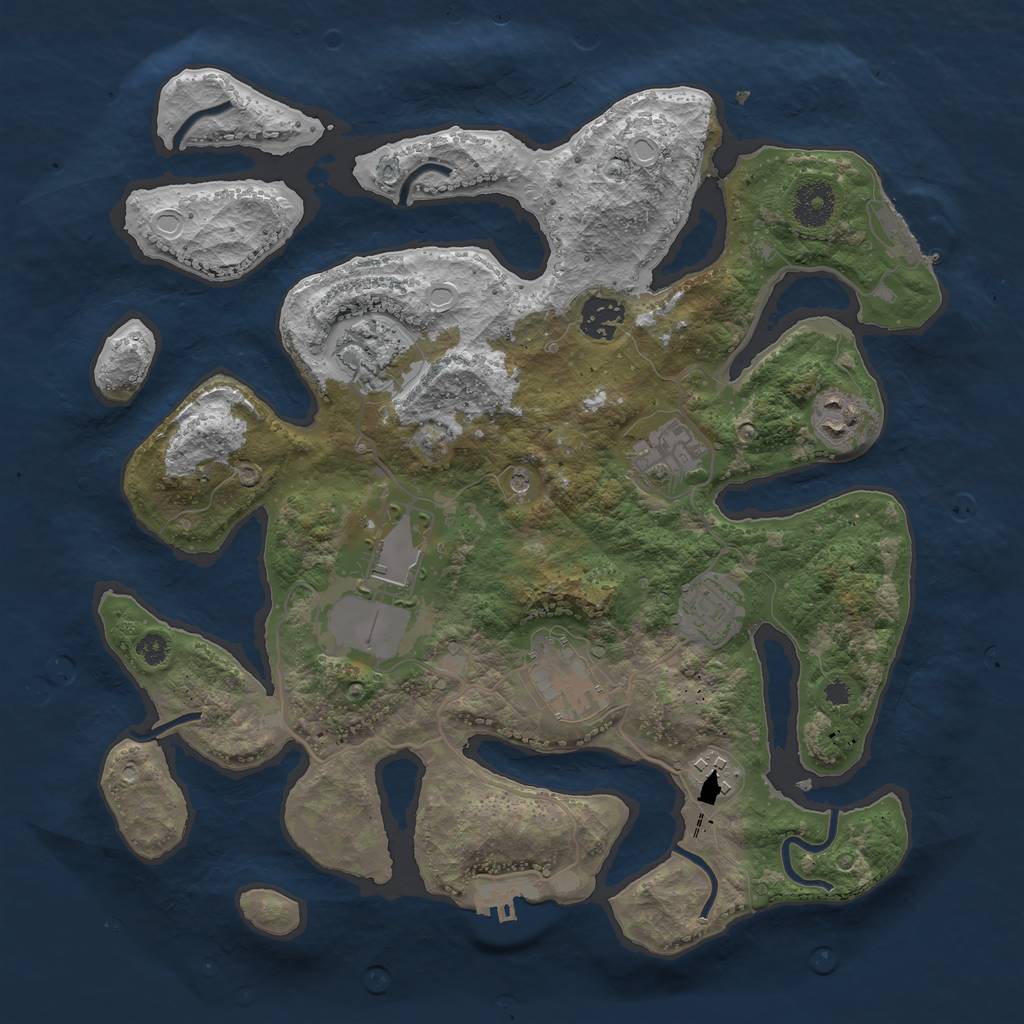 Rust Map: Procedural Map, Size: 3500, Seed: 478536, 16 Monuments