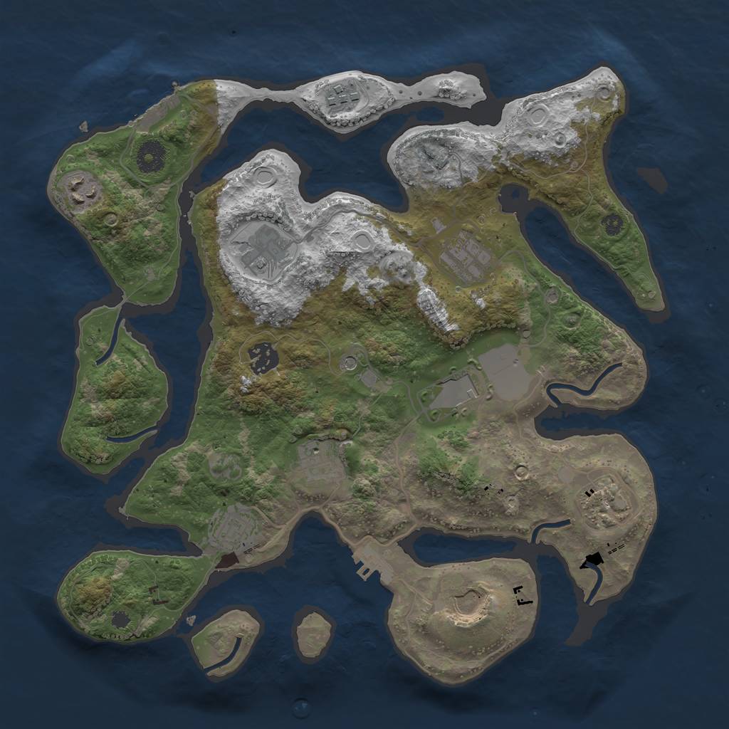 Rust Map: Procedural Map, Size: 3500, Seed: 4686786, 18 Monuments