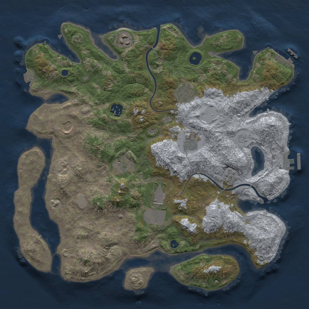 Rust Map: Procedural Map, Size: 3750, Seed: 5981251, 14 Monuments