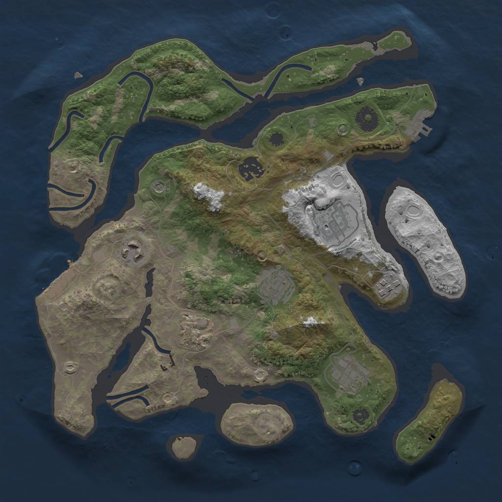 Rust Map: Procedural Map, Size: 3200, Seed: 472313865, 15 Monuments