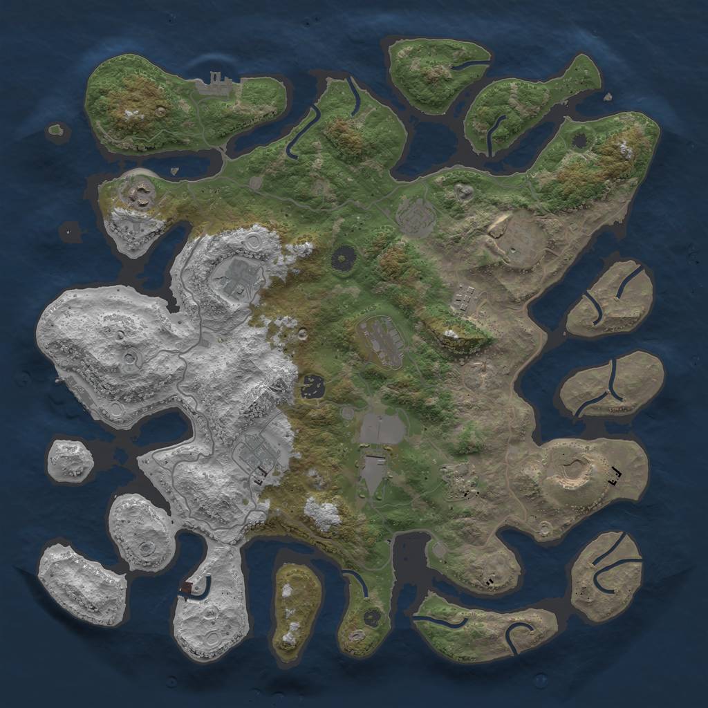 Rust Map: Procedural Map, Size: 4250, Seed: 1885511879, 19 Monuments
