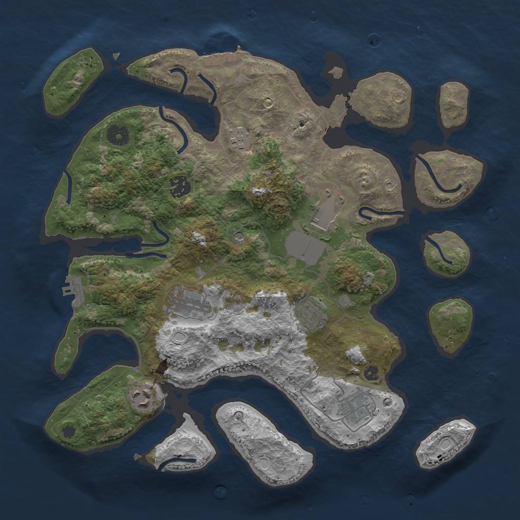 Rust Map: Procedural Map, Size: 3550, Seed: 201211, 15 Monuments