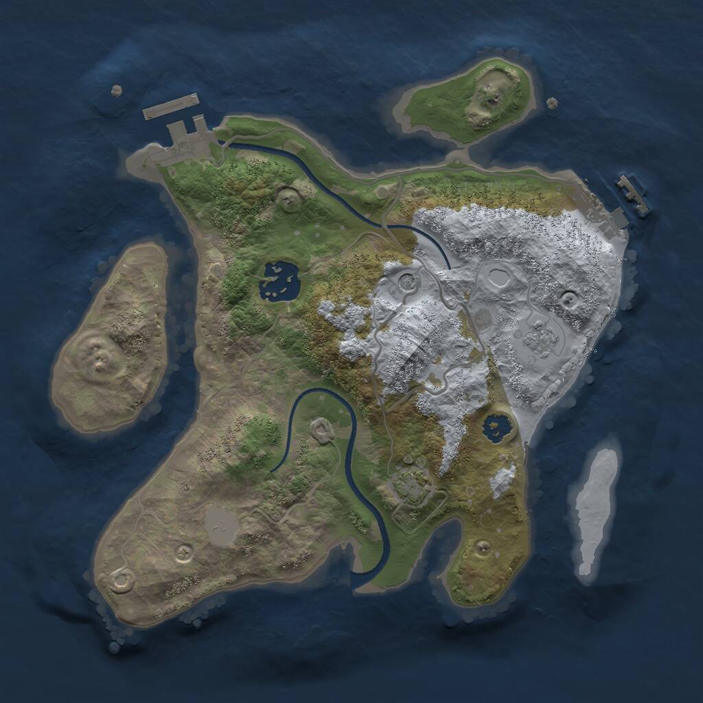 Rust Map: Procedural Map, Size: 2500, Seed: 513582502, 7 Monuments