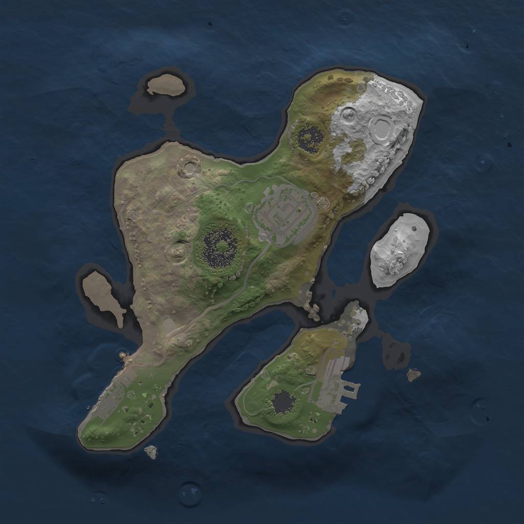 Rust Map: Procedural Map, Size: 2000, Seed: 1231354, 8 Monuments