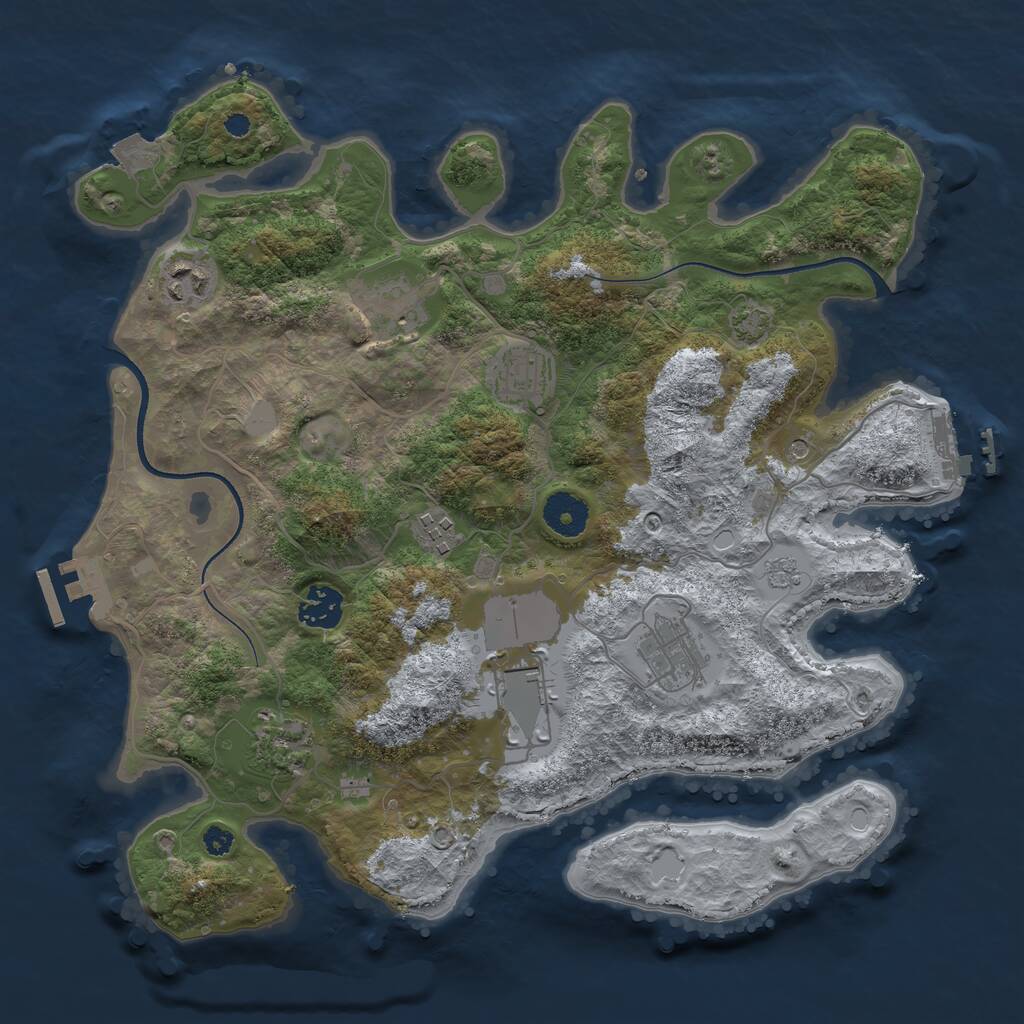 Rust Map: Procedural Map, Size: 3500, Seed: 15153, 14 Monuments