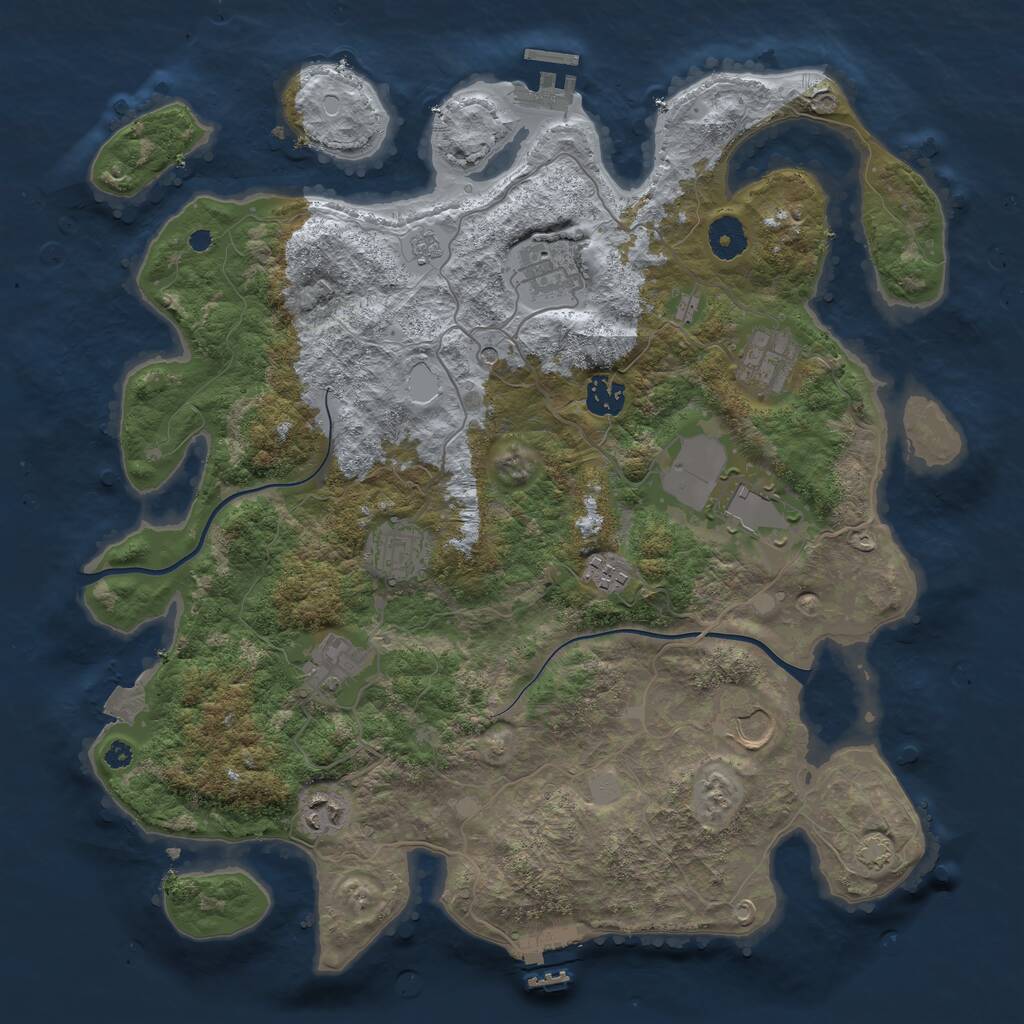 Rust Map: Procedural Map, Size: 3800, Seed: 122516118, 15 Monuments