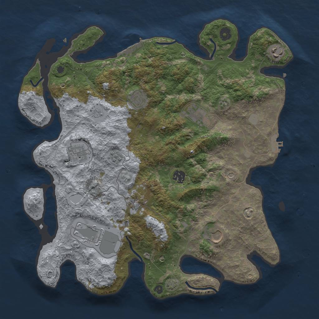Rust Map: Procedural Map, Size: 3800, Seed: 98979811, 17 Monuments