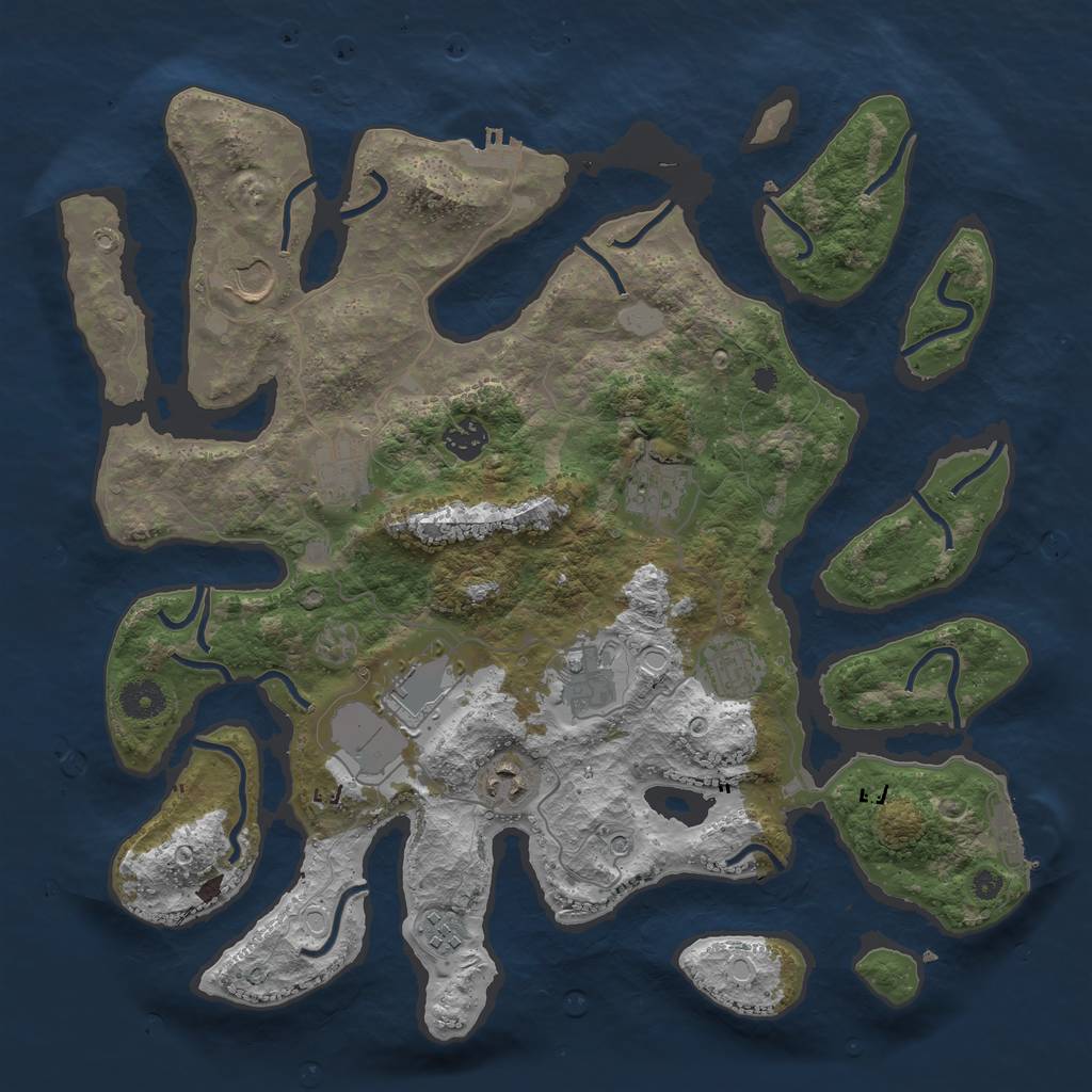 Rust Map: Procedural Map, Size: 3850, Seed: 2000000, 17 Monuments