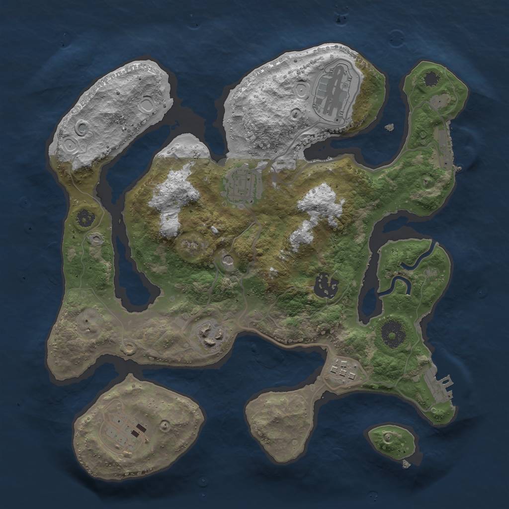 Rust Map: Procedural Map, Size: 3000, Seed: 1158680350, 14 Monuments