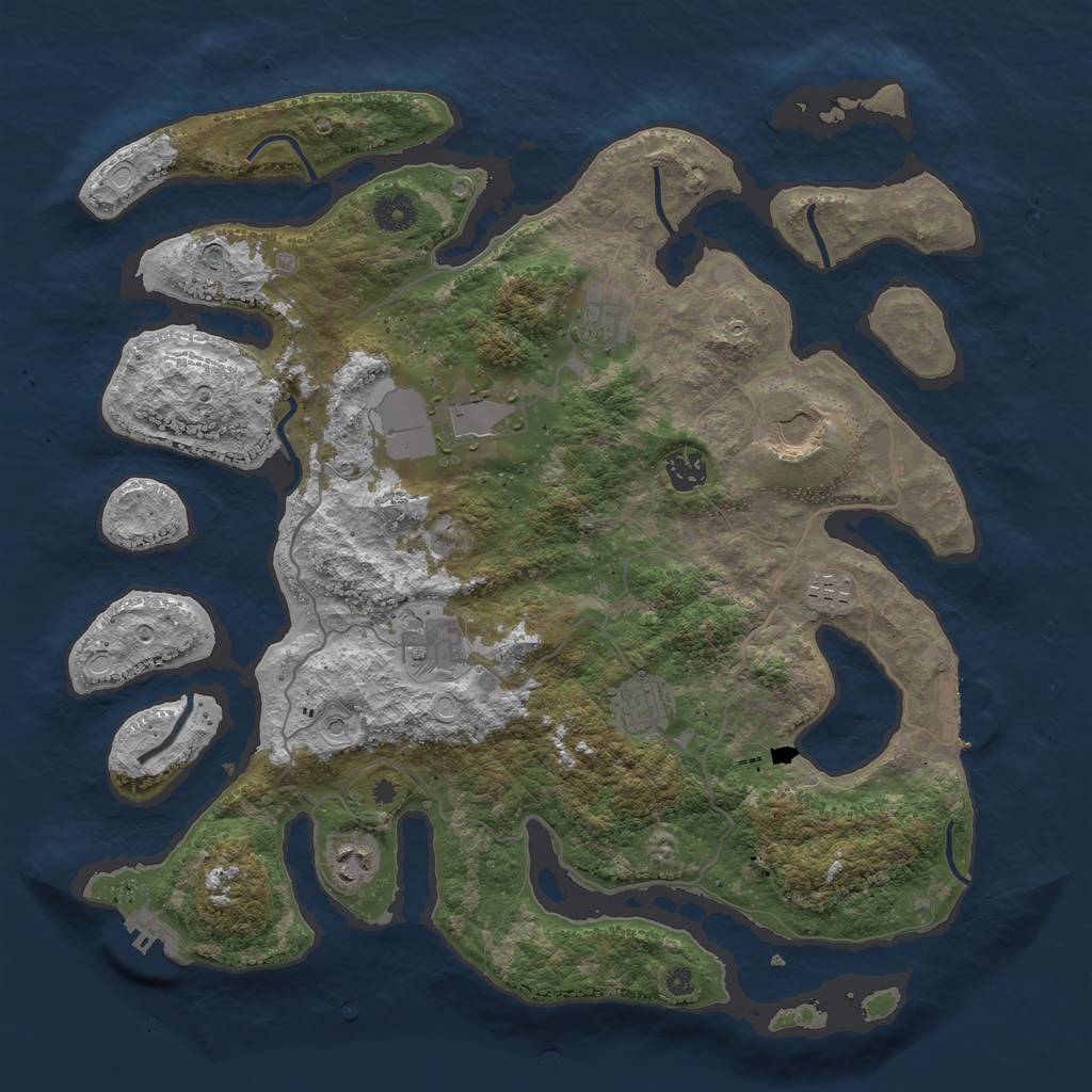 Rust Map: Procedural Map, Size: 4000, Seed: 1397476, 16 Monuments