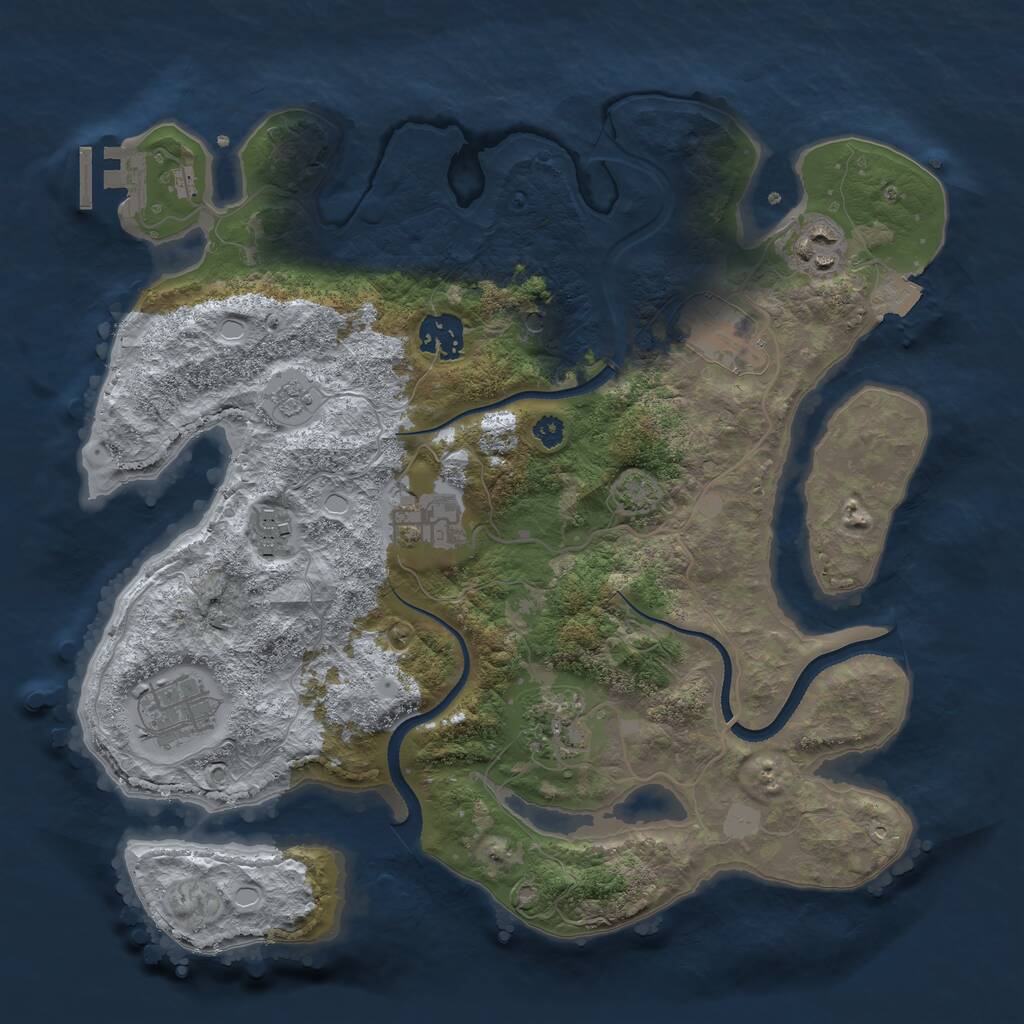 Rust Map: Procedural Map, Size: 3300, Seed: 6534, 12 Monuments