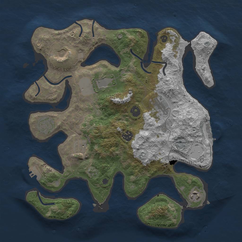 Rust Map: Procedural Map, Size: 3500, Seed: 1564634305, 14 Monuments