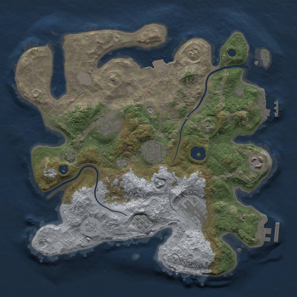 Rust Map: Procedural Map, Size: 3000, Seed: 247839, 11 Monuments