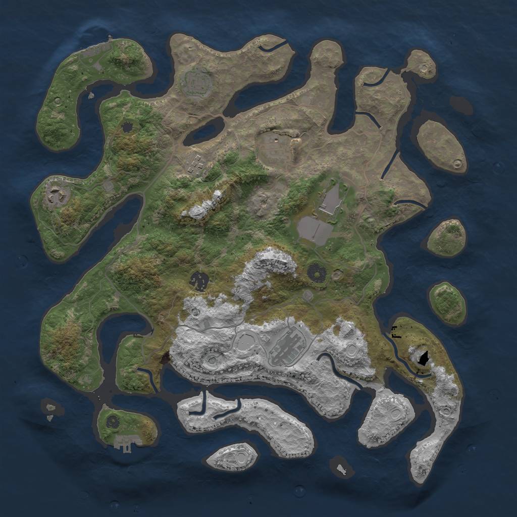 Rust Map: Procedural Map, Size: 4000, Seed: 9963, 15 Monuments