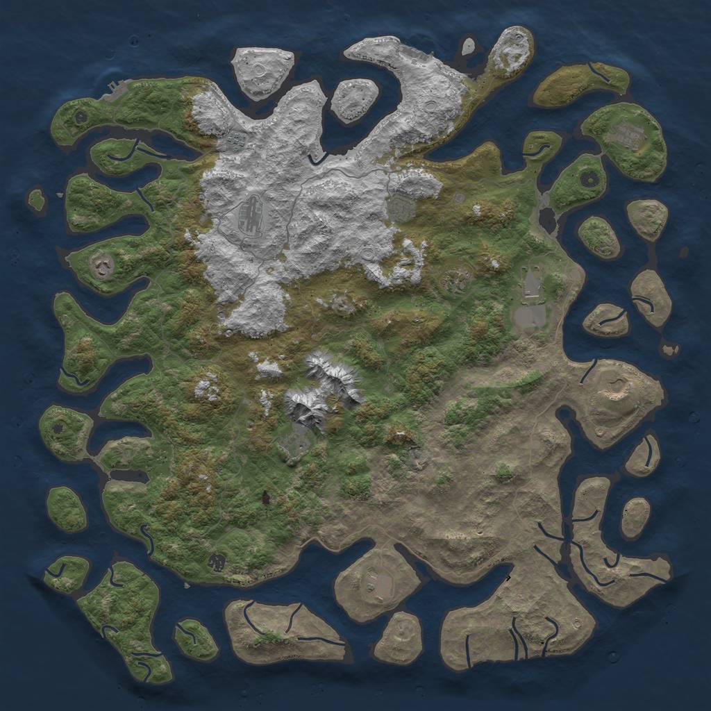 Rust Map: Procedural Map, Size: 6000, Seed: 3501839, 19 Monuments
