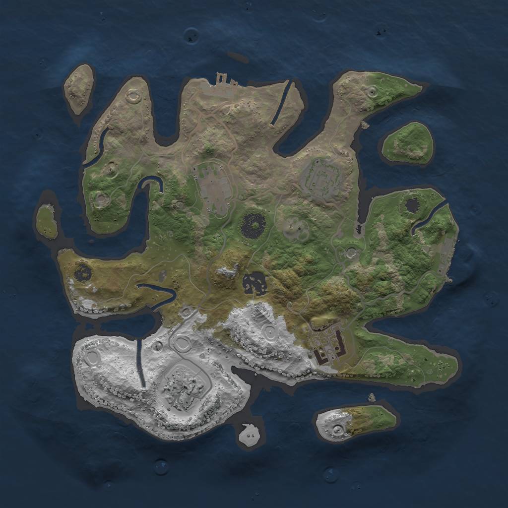 Rust Map: Procedural Map, Size: 3000, Seed: 1929851426, 13 Monuments
