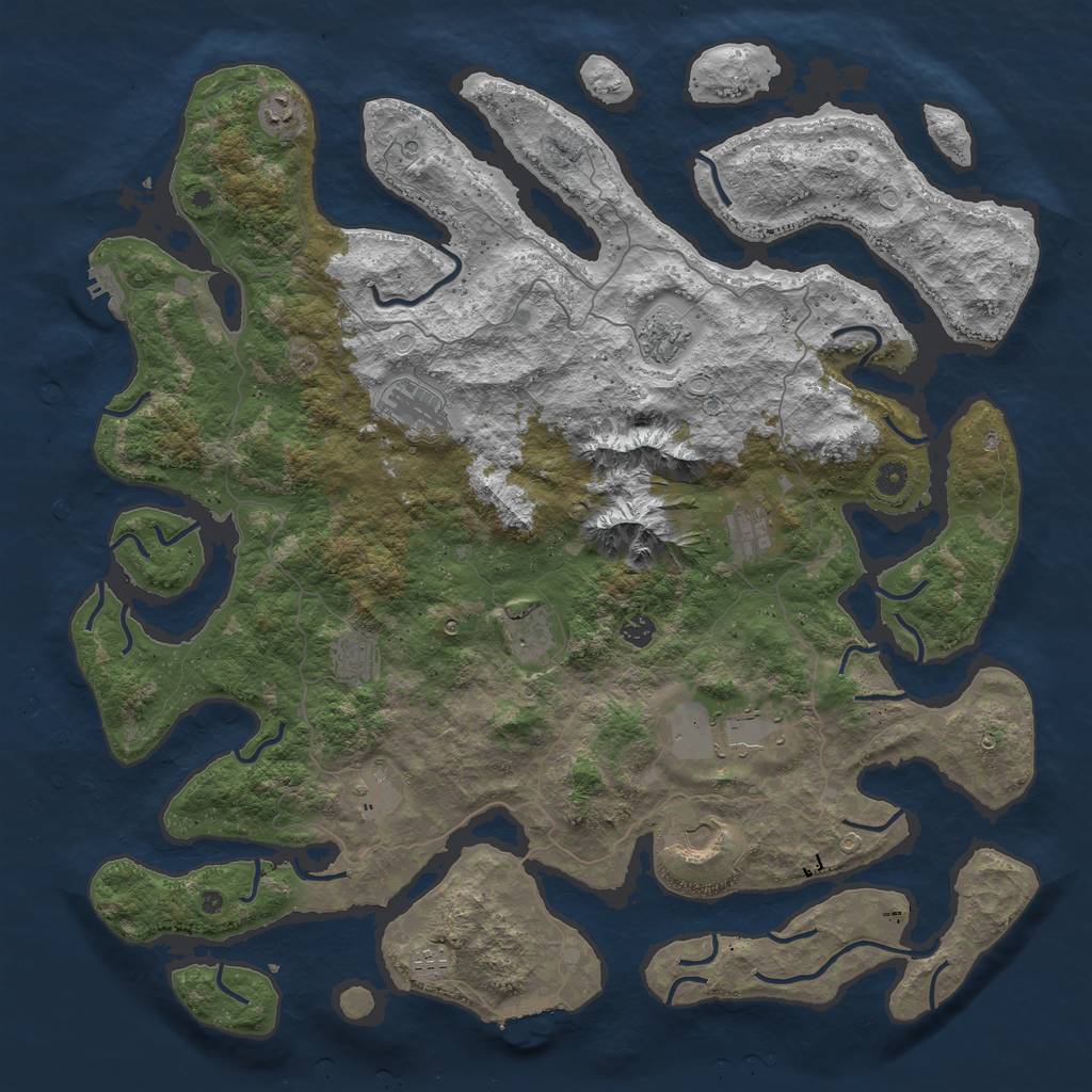 Rust Map: Procedural Map, Size: 5000, Seed: 10893, 19 Monuments
