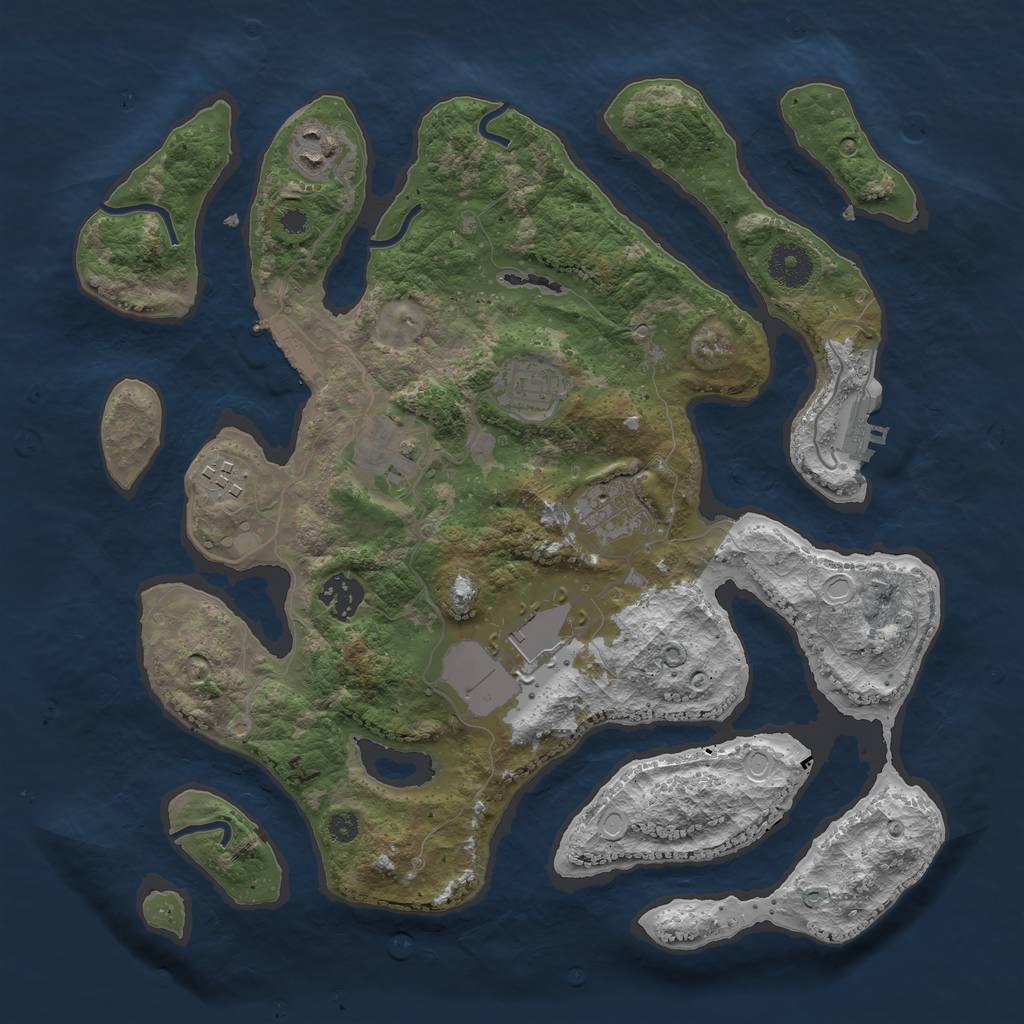 Rust Map: Procedural Map, Size: 3500, Seed: 831957746, 14 Monuments