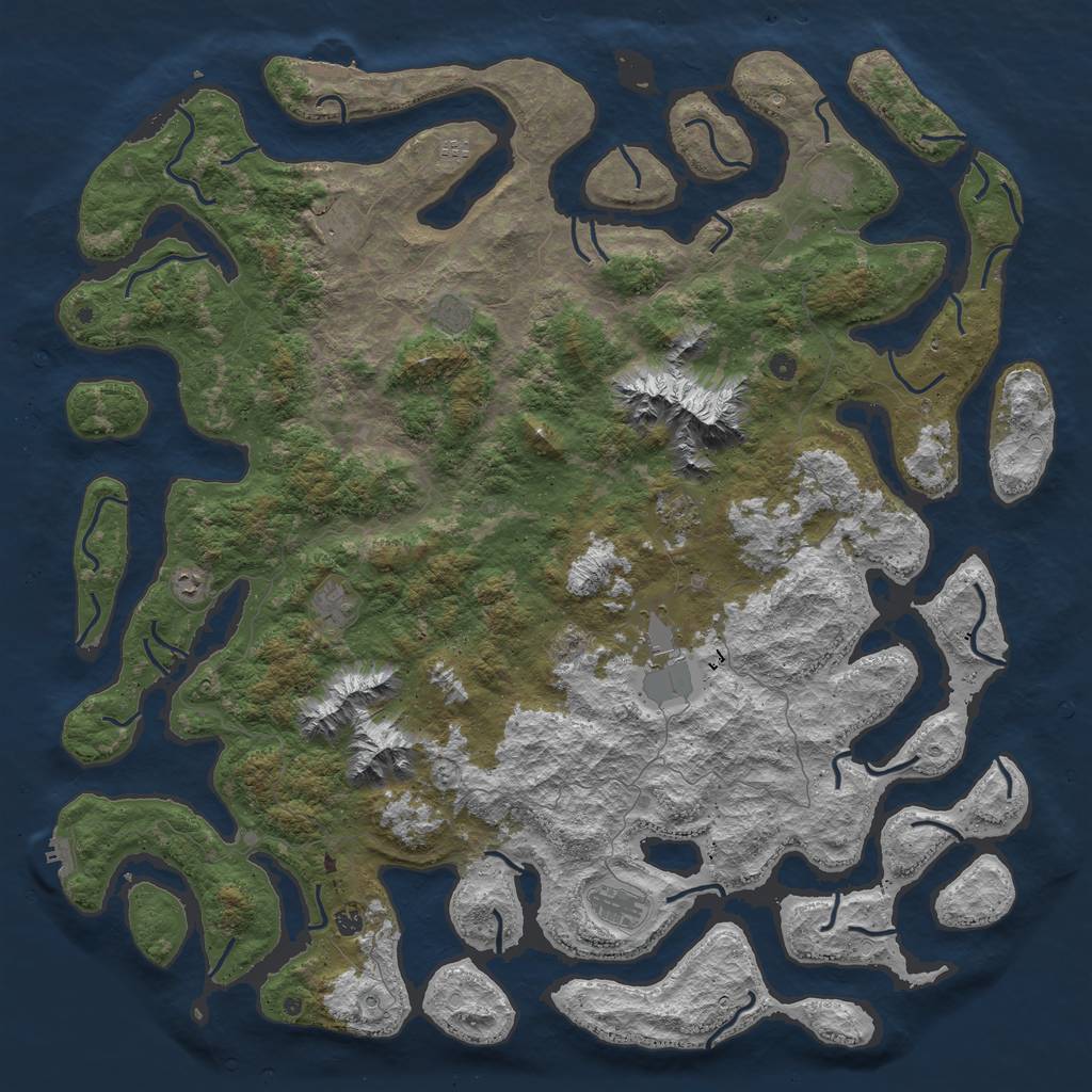 Rust Map: Procedural Map, Size: 6000, Seed: 6711020, 18 Monuments