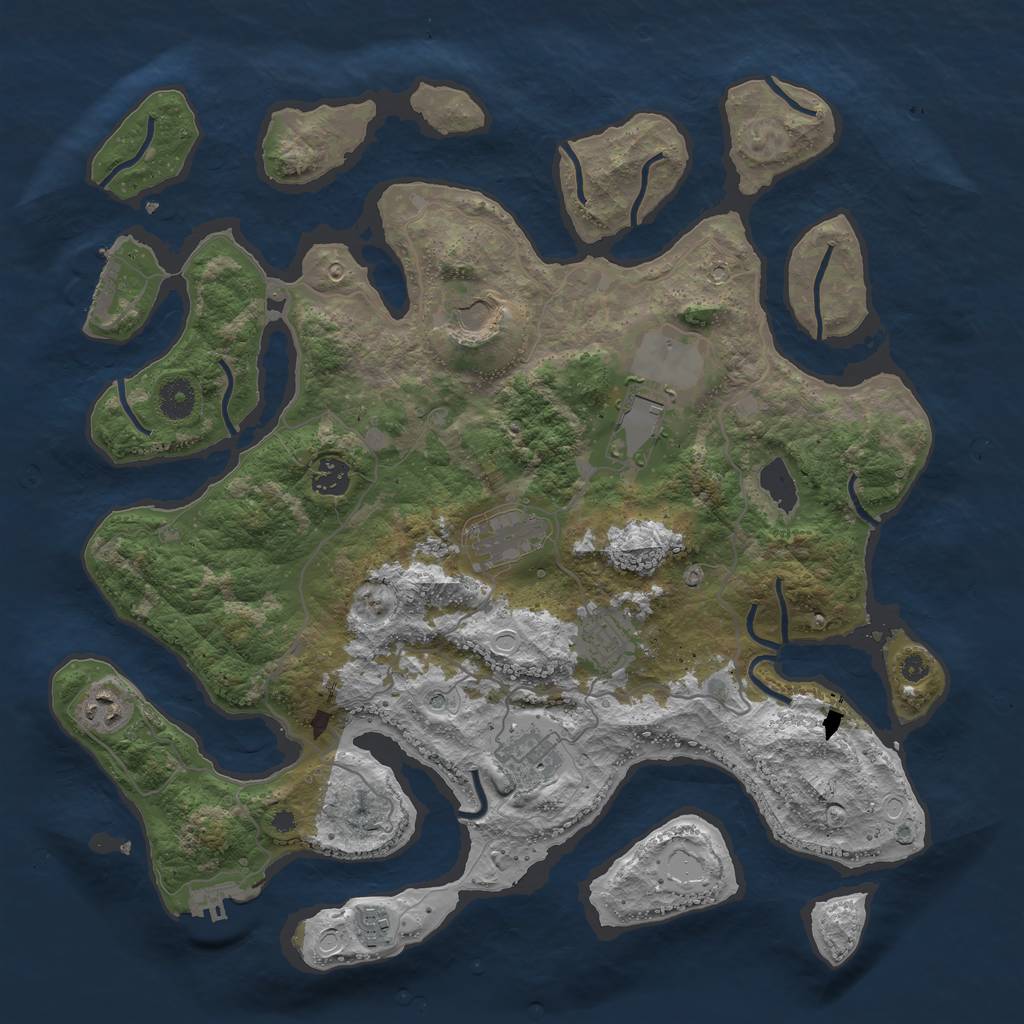 Rust Map: Procedural Map, Size: 4000, Seed: 2934, 16 Monuments