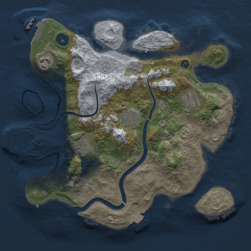 Rust Map: Procedural Map, Size: 3000, Seed: 1082, 11 Monuments