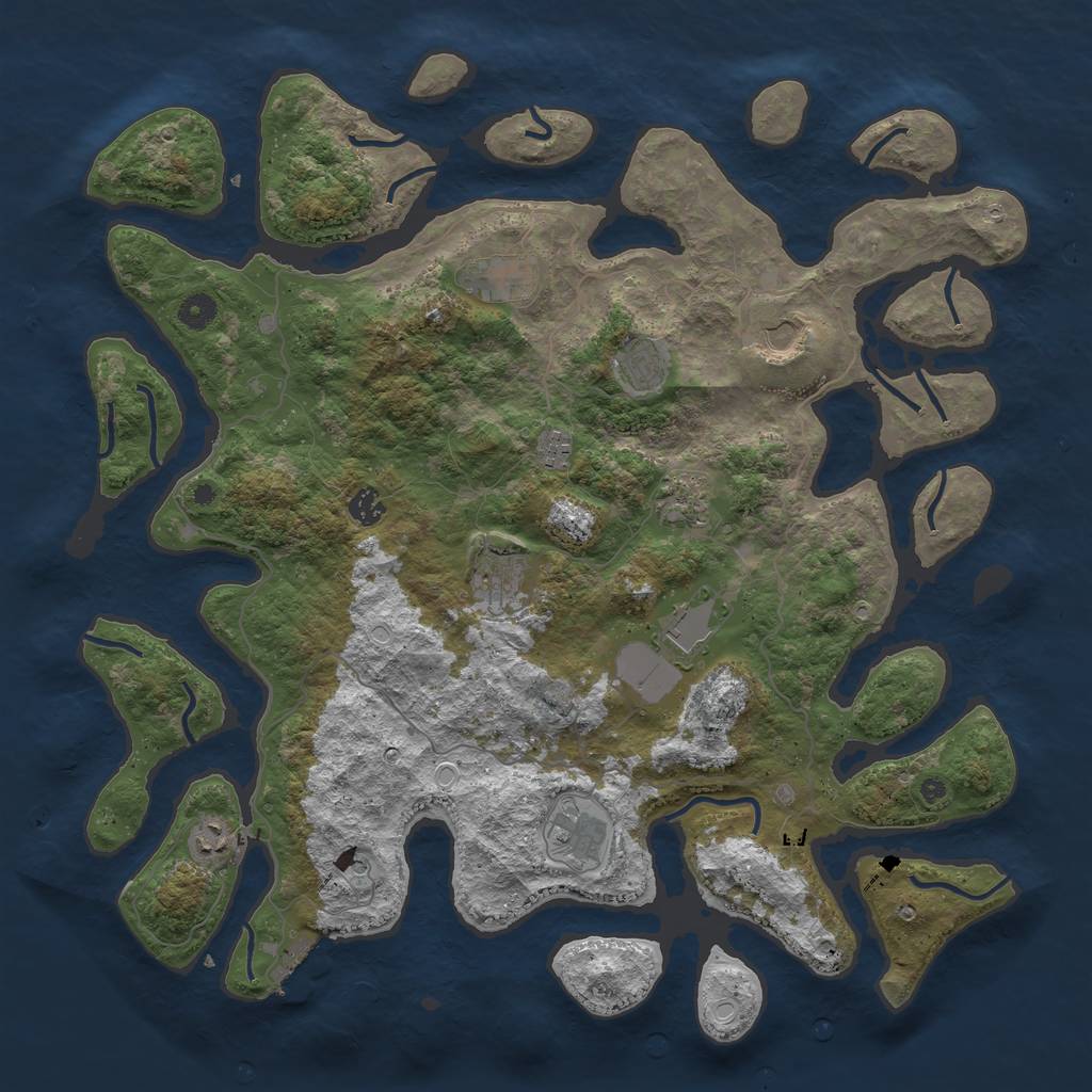 Rust Map: Procedural Map, Size: 4500, Seed: 7945, 17 Monuments