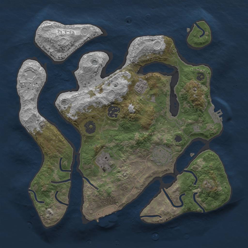 Rust Map: Procedural Map, Size: 3000, Seed: 81826951, 11 Monuments