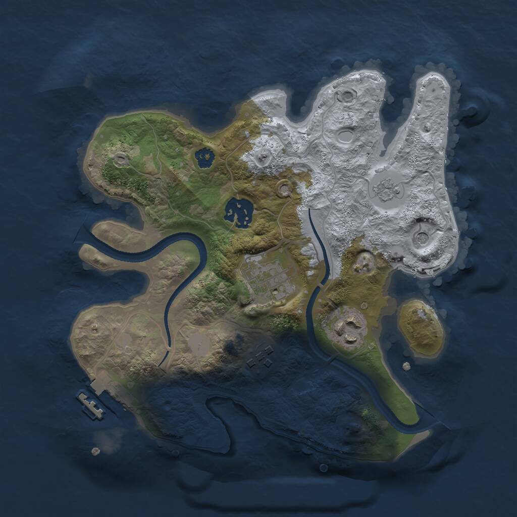 Rust Map: Procedural Map, Size: 2600, Seed: 1351695091, 8 Monuments